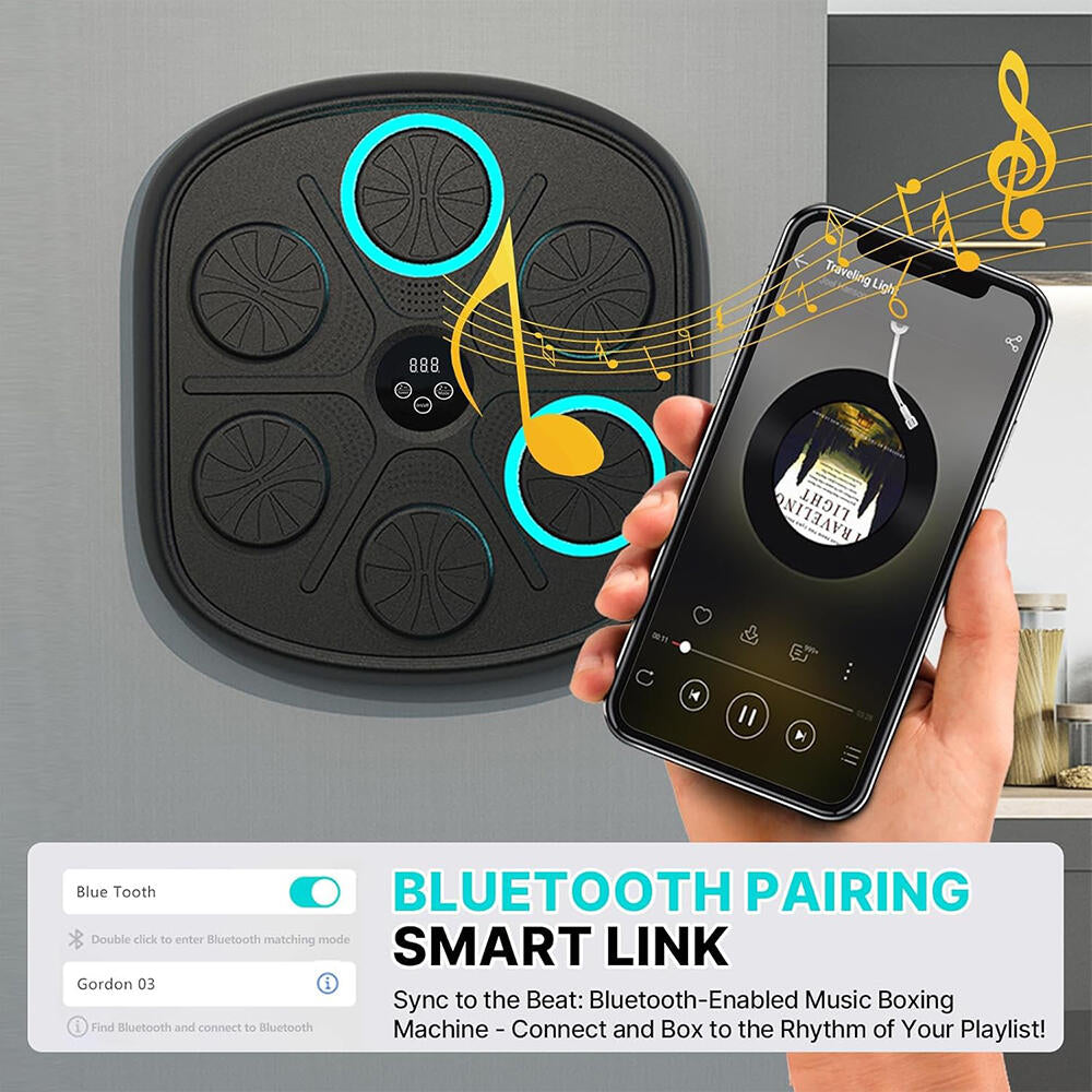 Máquina de boxeo musical con guantes de boxeo 3.0 tobillera de Compresión y Masajeador de pies de Regalo