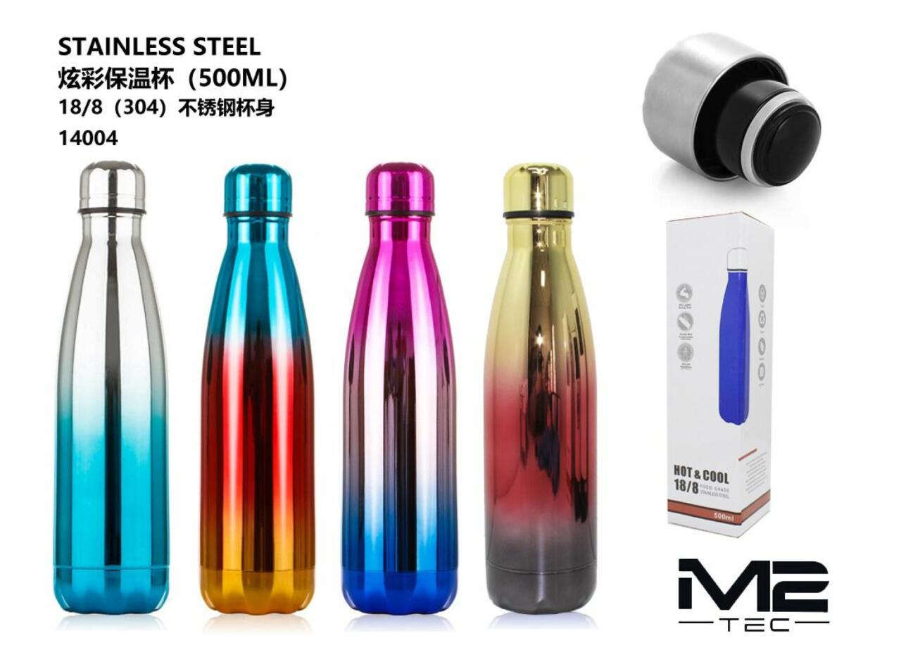 Botella de Agua de Acero Inoxidable 500 ml Resistente y Elegante